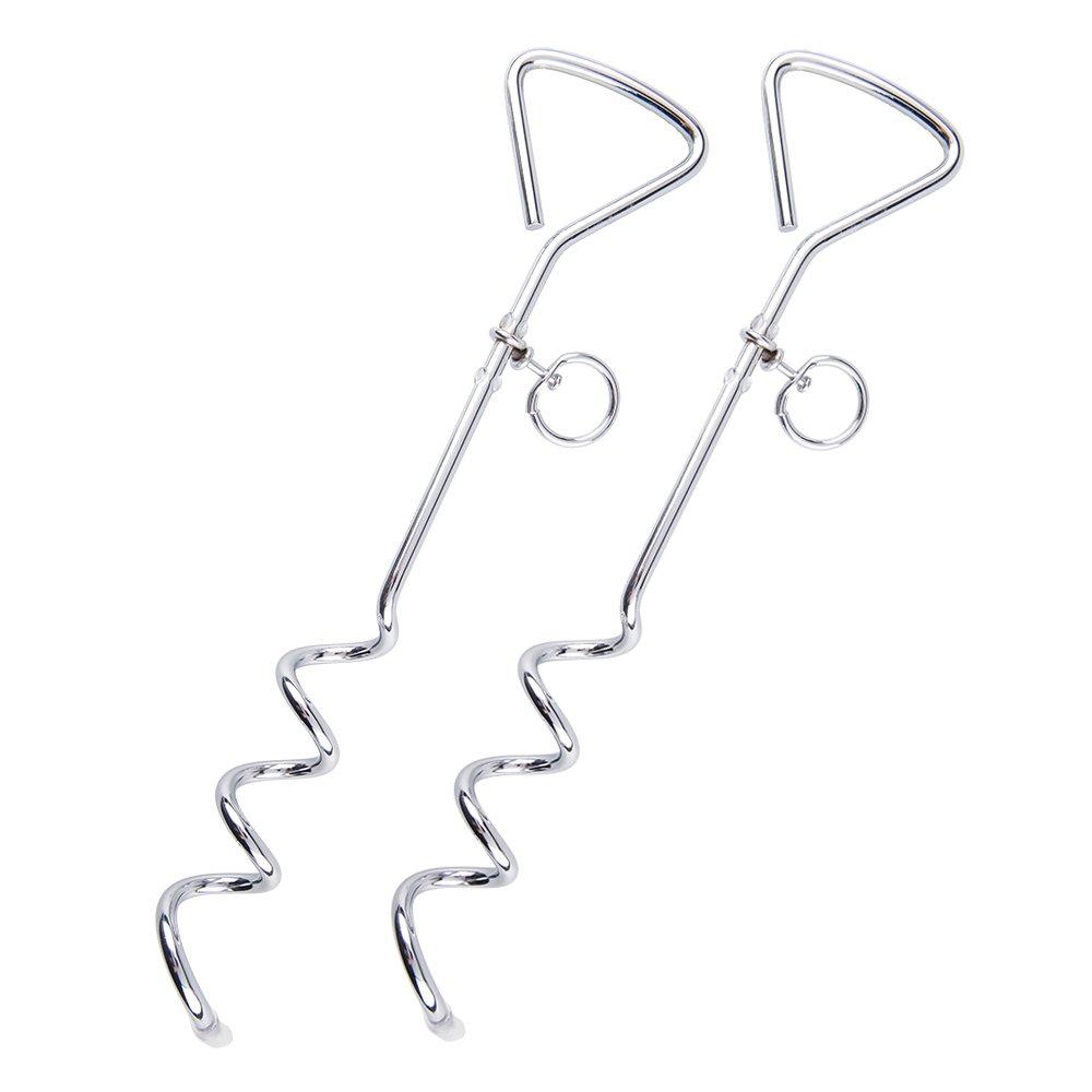 [Australia] - Fasmov 16" Metal Spiral Anchor Tie-Out with Ring, Pack of 2 