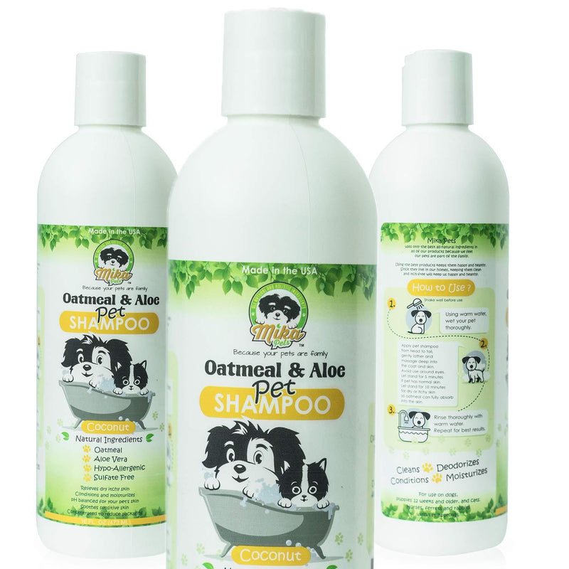 [Australia] - Dog Shampoo for Smelly Puppy, Cat, Small Pet - Natural Oatmeal for Dry Itchy Skin Dandruff Relief - Hypoallergenic with Aloe for Allergy Relief & Sensitive Skin at Bath Time - Best Dog Bath Deodorizer 