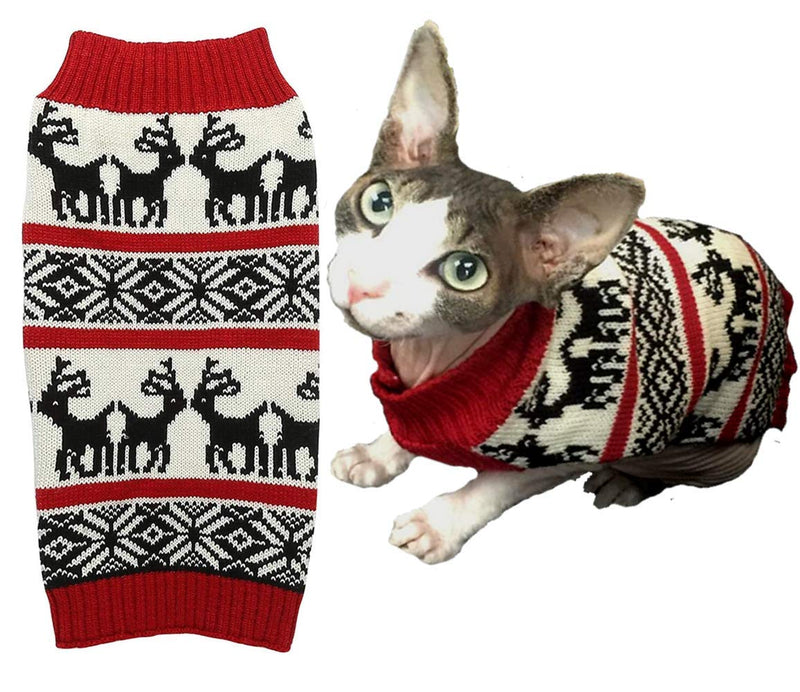 [Australia] - Lanyar Dog Reindeer Holiday Pet Clothes Sweater for Dogs Puppy Kitten Cats, Classic Red X-Small 