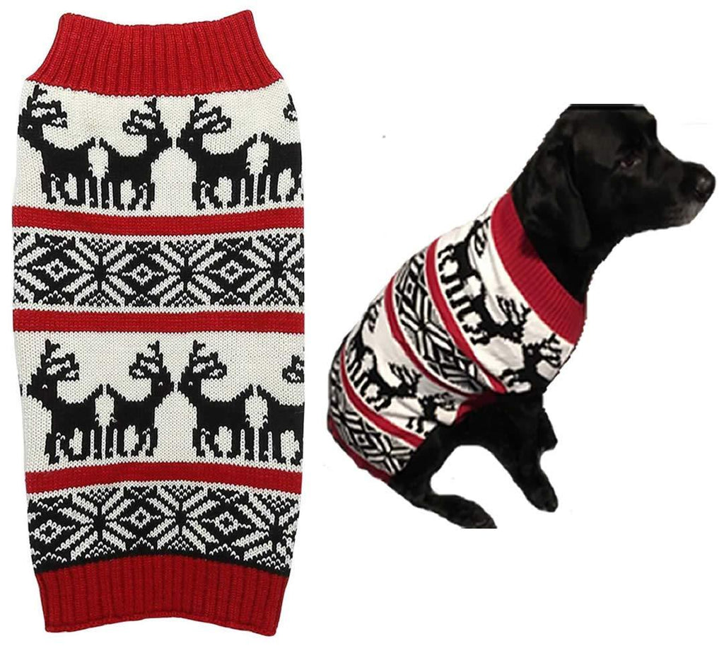 [Australia] - Lanyar Dog Reindeer Holiday Pet Clothes Sweater for Dogs Puppy Kitten Cats, Classic Red XXL(23" Back Length) 