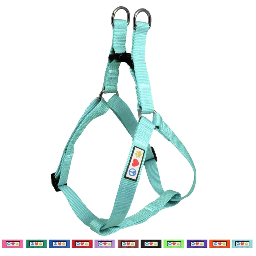 [Australia] - Pawtitas Pet Adjustable Solid Color Step in Puppy/Dog Harness 6 feet Matching Collar and Harness Sold Separately Extra Small Teal 