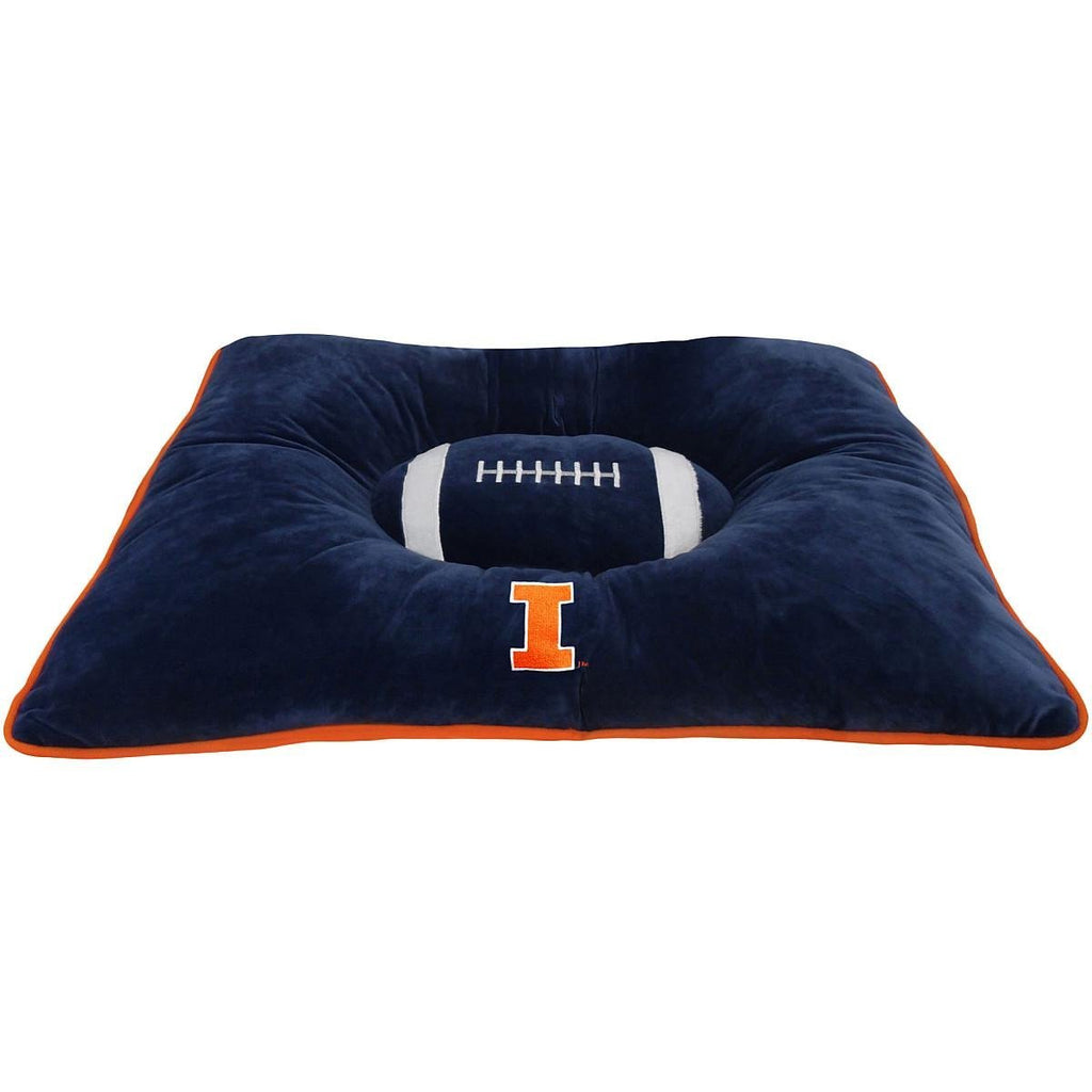 [Australia] - NCAA PET Bed - Illinois Fighting Illini Soft & Cozy Plush Pillow Bed. - Football Dog Bed. Cuddle, Warm Collegiate Mattress Bed for Cats & Dogs 