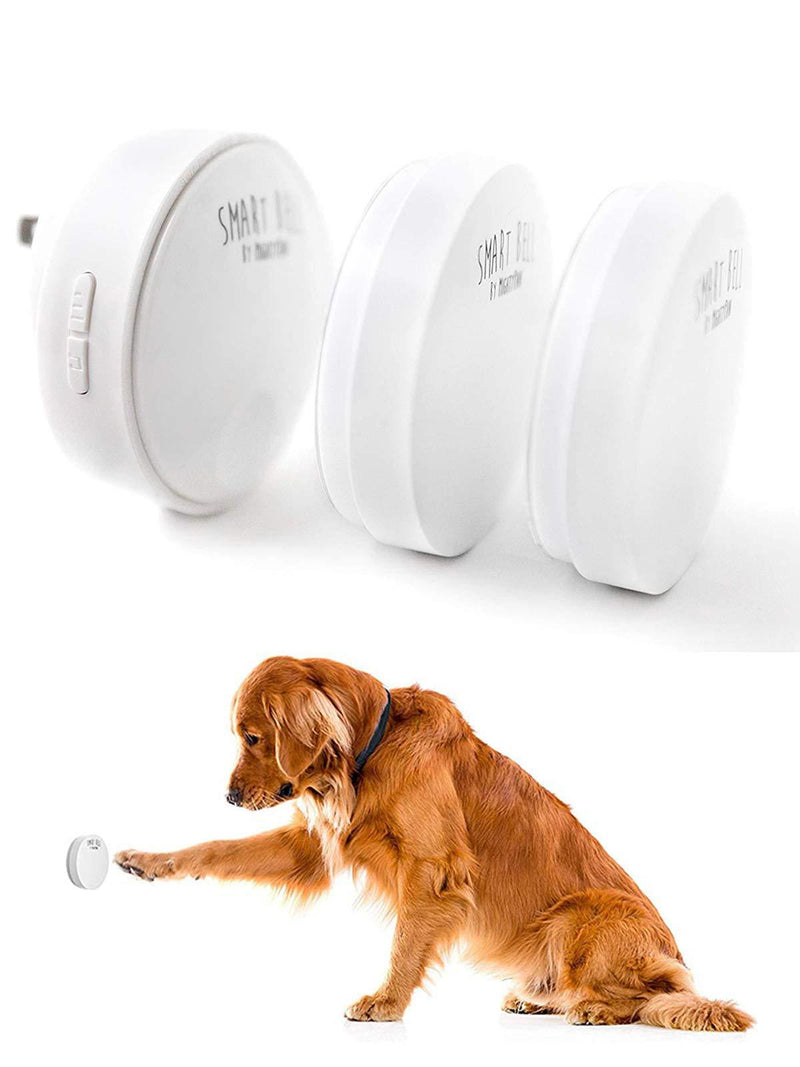 [Australia] - Mighty Paw Smart Bell 2.0, Dog Potty Communication Doorbell, Super-Light Press Button Doorbell 2 Activators White 