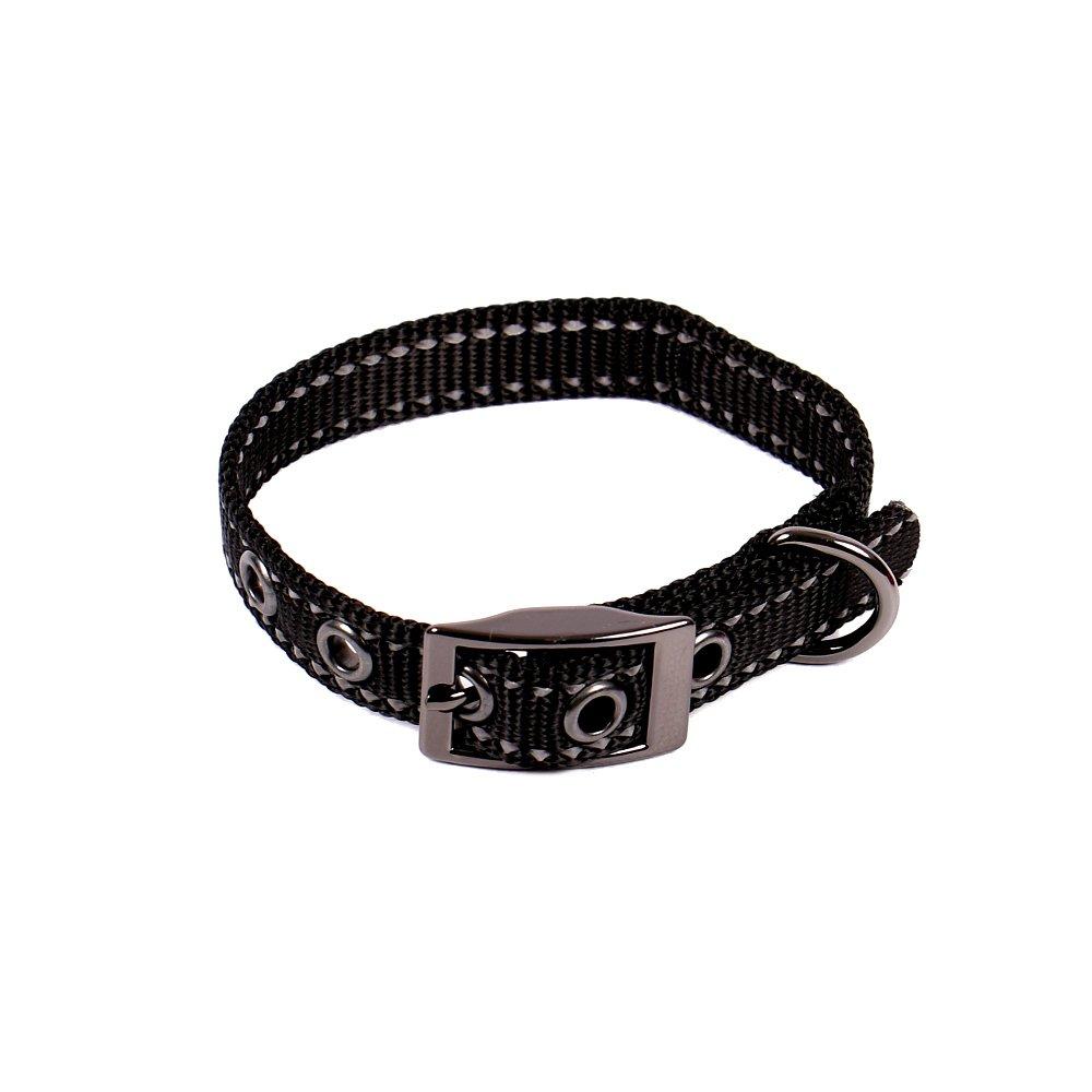 Max and Neo MAX Reflective Metal Buckle Dog Collar - We Donate a Collar to a Dog Rescue for Every Collar Sold X-Small BLACK - PawsPlanet Australia