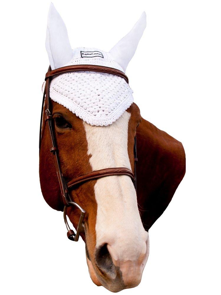 Equine Couture Fly Bonnet White Pony - PawsPlanet Australia