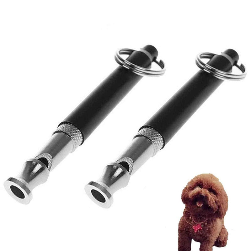 Laimew Dog Training Whistle, Flute Ultrasonic High Pitch Whistle with Adjustable Frequencies for Dog Training and Barking Control, 2Pack (Black+Black) Black+Black - PawsPlanet Australia