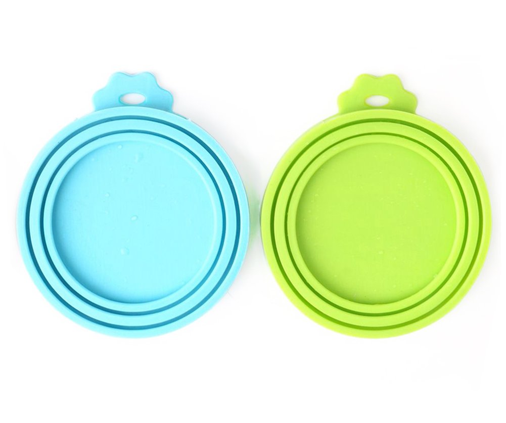 Comtim Pet Food Can Cover Silicone Can Lids for Dog and Cat Food(Universal Size,One fit 3 Standard Size Food Cans) Blue/Green - PawsPlanet Australia