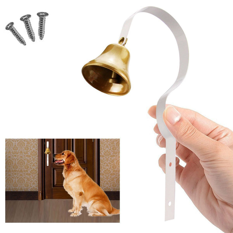 [Australia] - Comsmart Tinkle Dog Bell Pet Door Bell Hanging Brass Doorbell for Potty Training Housetraining Houserbreaking White 