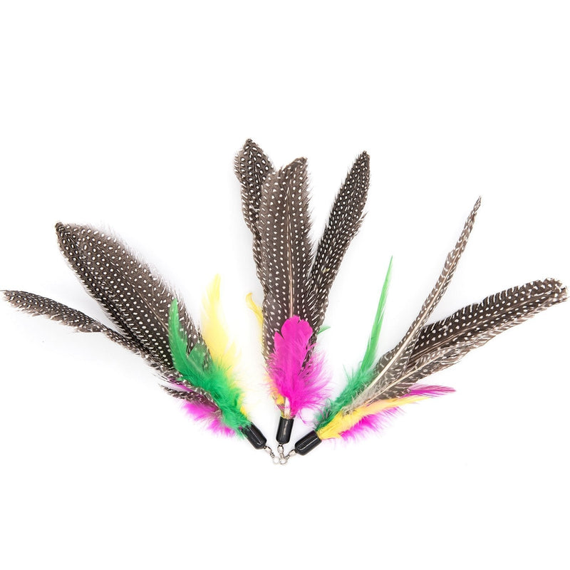 [Australia] - MorePets Daily Premium Handmade Cat Teaser Wand Toy Spinning Feather Refill 3 Pack 
