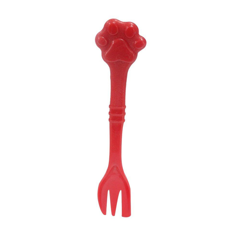 [Australia] - Kunhe Pet Dog Cat Feeding Scooping Can Tin Food Fork Mixing Spoon Red 7.48Inch 