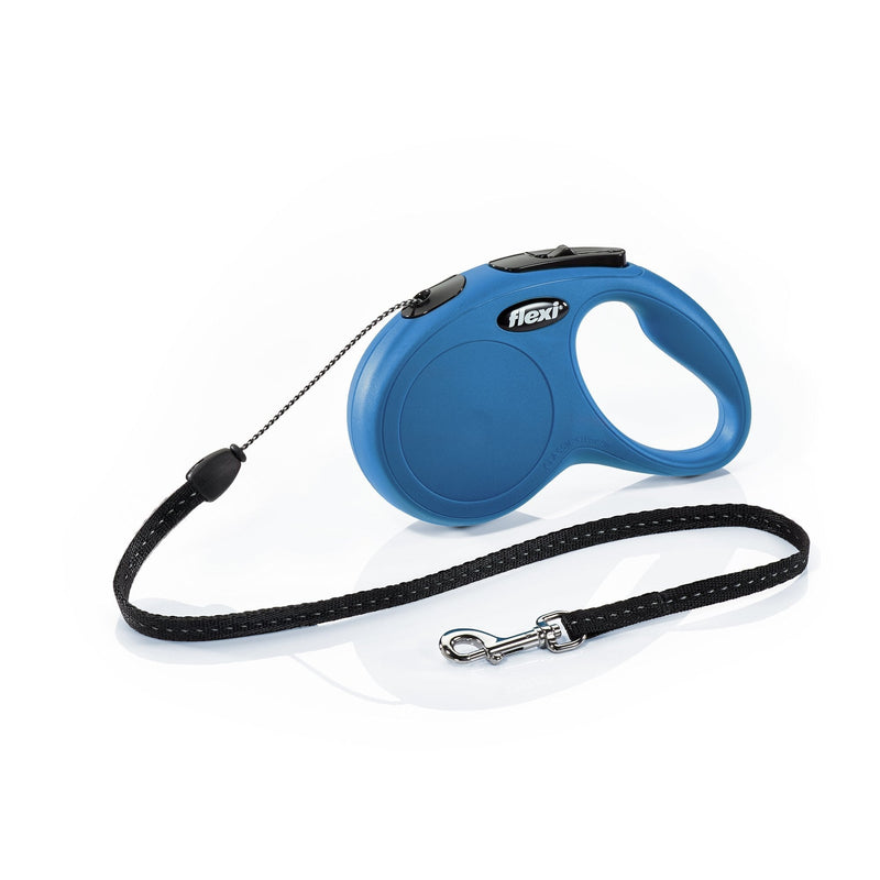 [Australia] - FLEXI New Classic Retractable Dog Leash (Cord), 16 ft, Small, Blue 