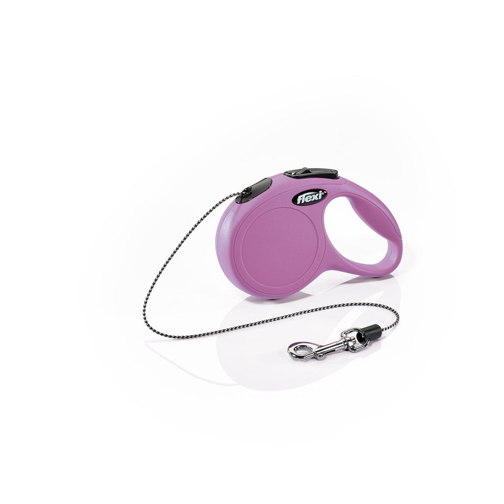 [Australia] - FLEXI New Classic Retractable Dog Leash (Cord), 10 ft, Extra Small, Pink 