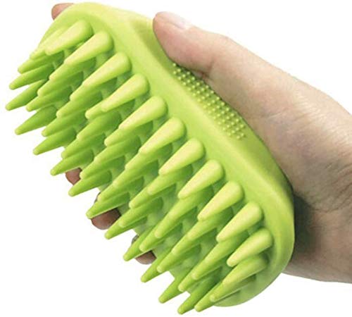 ZOOPOLR Pet Silicone Shampoo Brush for Long & Short Hair Medium Large Pets Dogs Cats, Anti-Skid Rubber Dog Cat Pet Mouse Grooming Shower Bath Brush Massage Comb Green - PawsPlanet Australia