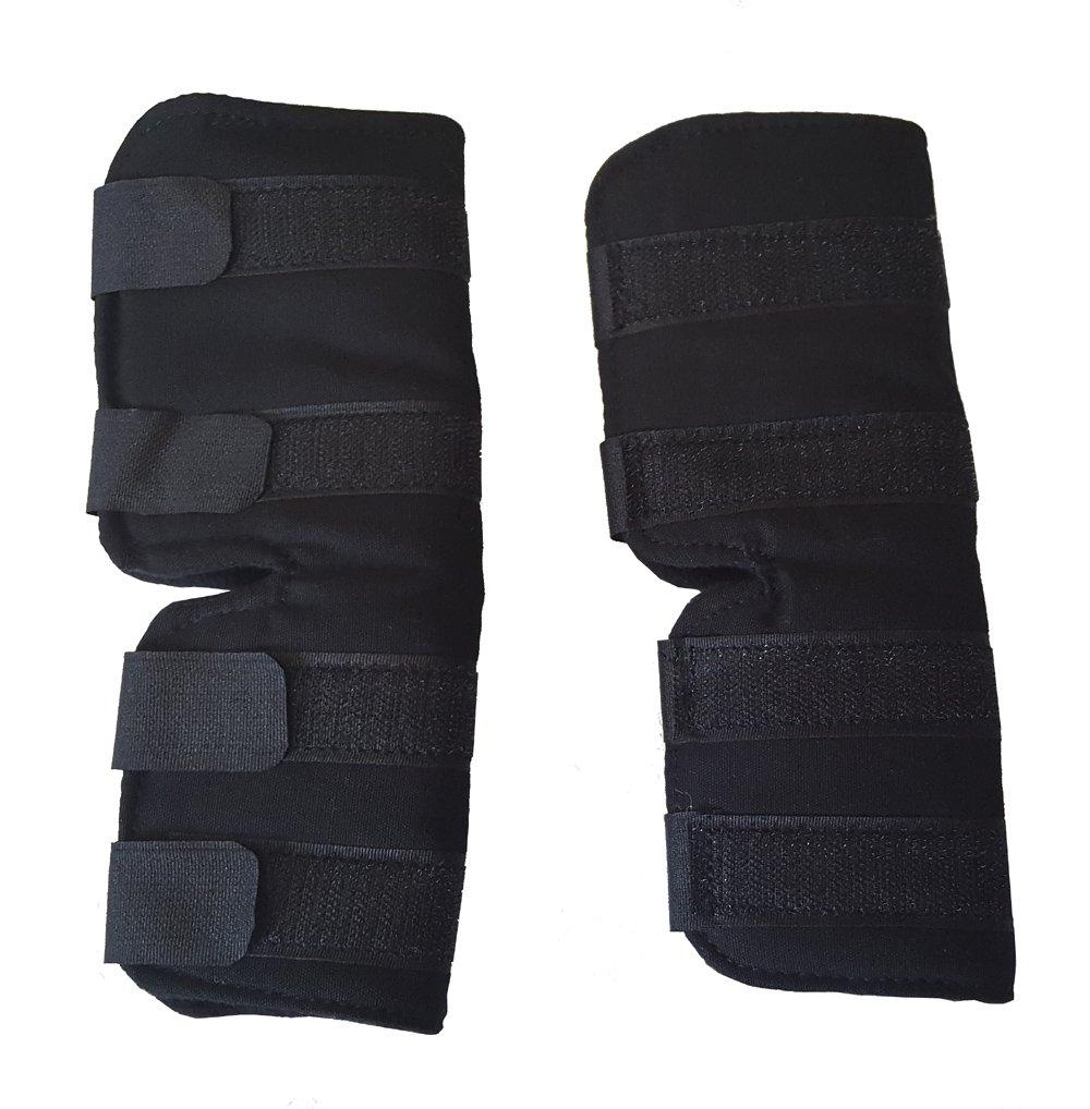 [Australia] - Pet Therapy Therapeutic Dog Rear Leg/Hock Brace/Support Fleece Lining (Pair) with 4 Adjustable Velcro Straps, Small/7"/6"/4.7" 