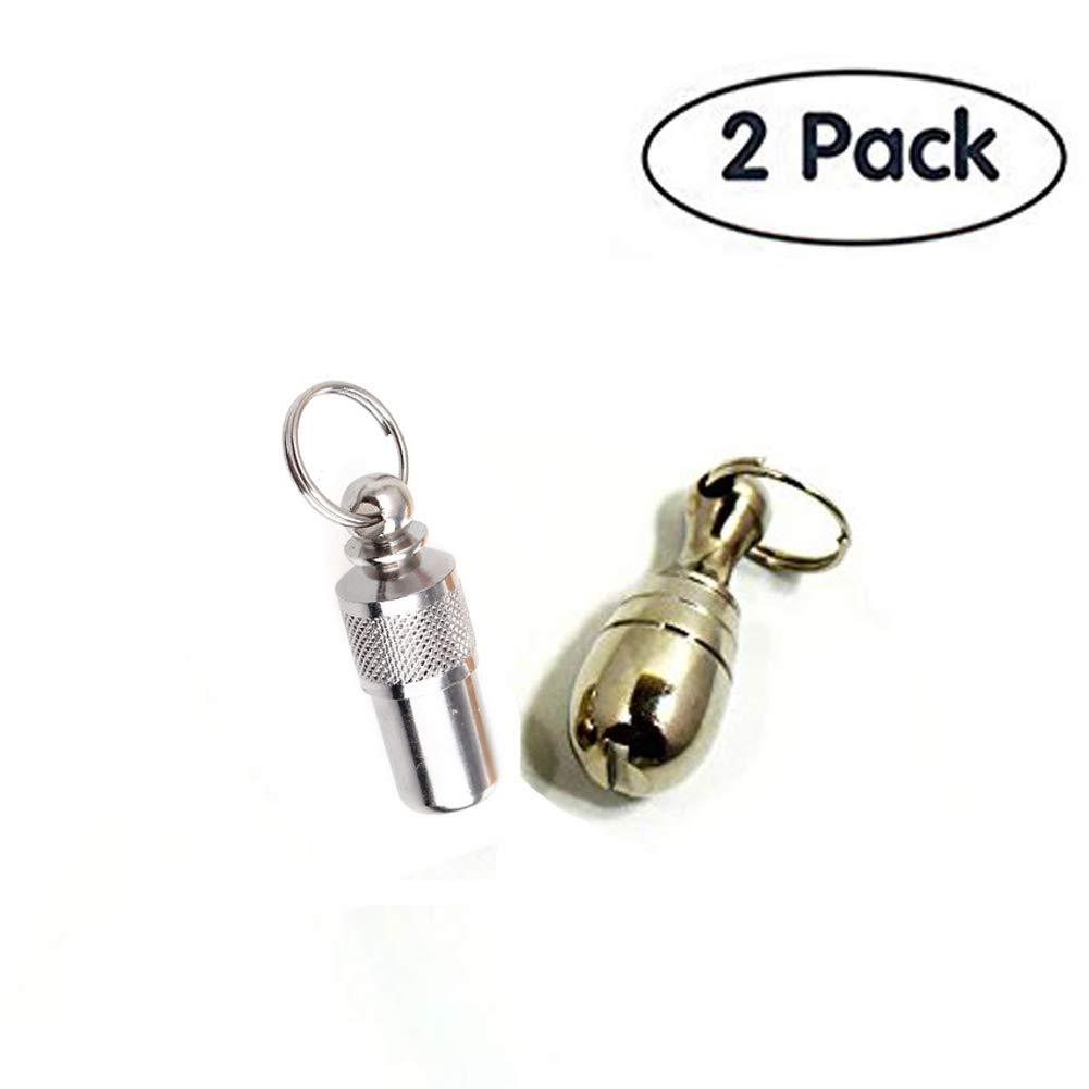 [Australia] - S-Lifeeling 2 Pcs Dogs Cats ID Tag, Bullet Shape Waterproof Brass ID Tags Identity Bottle Tube for All Pets, Bag Key Flash Card ID Tags 