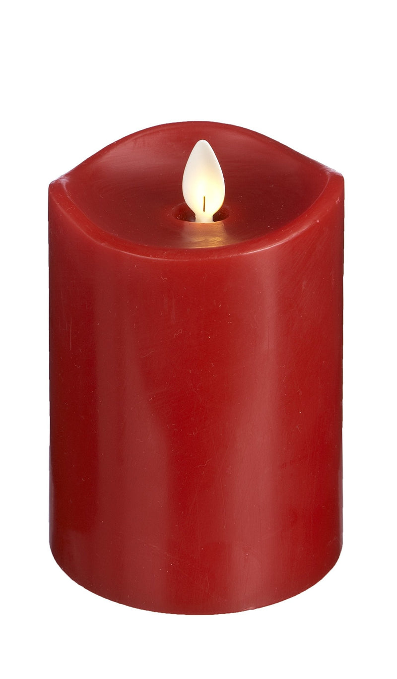 Ganz - Red LED Wax Pillar Candle, 3x5 (LLWP1003) 5 x 3 inches - PawsPlanet Australia