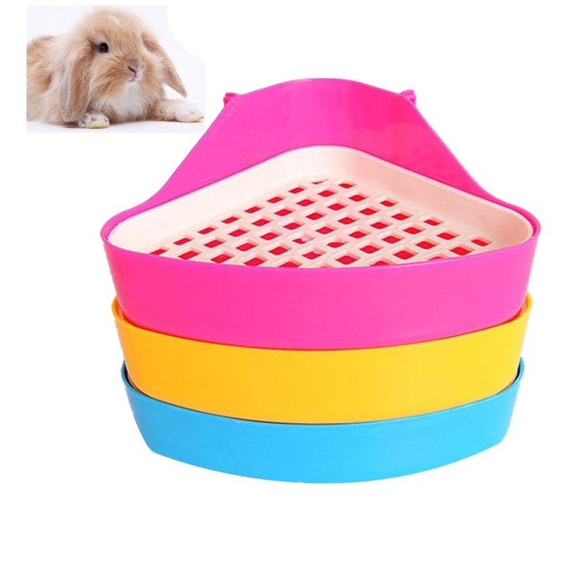 DesignerBox Pet Litter Tray, Small Animal Triangle Toilet Potty Trainer Pet Pee Corner Litter Tray Training for Hamster Chinchilla Guinea Pig Bunny Ferret (Color Random) - PawsPlanet Australia