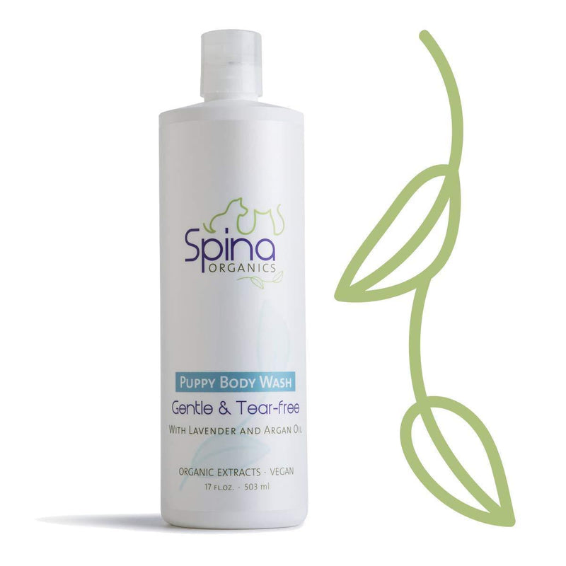 [Australia] - Spina Organics, All-Natural Gentle and Tear-free PUPPY Wash Shampoo, Non-Toxic, Rich in Omegas, Healthy For Coat - 17 Fl Oz 