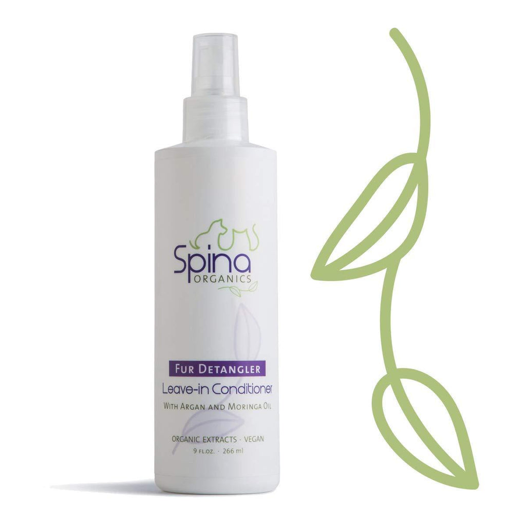[Australia] - Spina Organics, All-Natural Dog Leave-in Conditioner DETANGLER, Non-Toxic and Rich in Omegas, Leave in Moisturizing to Detangle Pet's Coat - 9 Fl Oz 