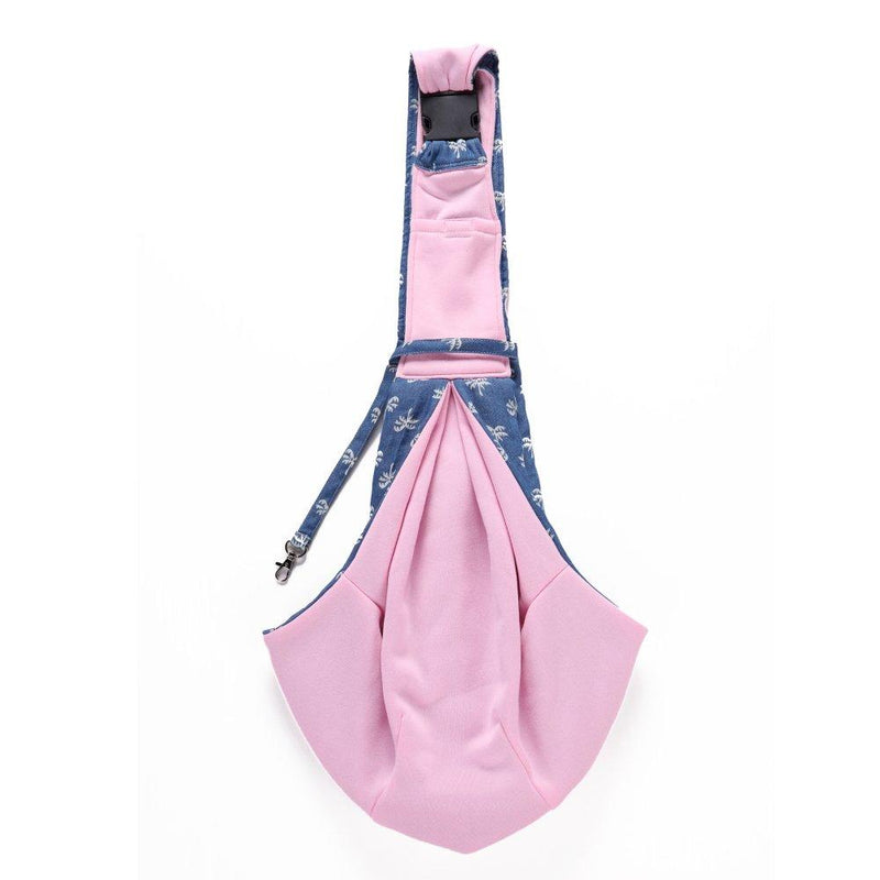 [Australia] - Hyan Dog Cat Carrier Sling Backpack Bag Adjustable Shoulder Strap(Up to 80cm) Small Hand Free Pet Puppy Outdoor Travel Bag Reversible Tote (Pink) 