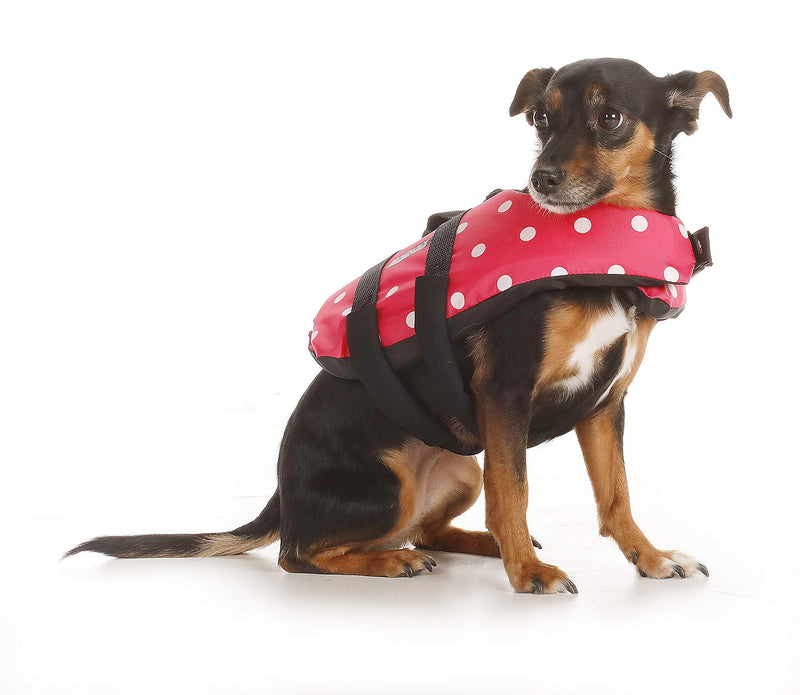 [Australia] - Seachoice 86360 Dog Life Vest - Adjustable Life Jacket for Dogs, with Grab Handle, Pink Polka Dot, Size XXS, up to 6 Pounds, XXS - up to 6 lbs 