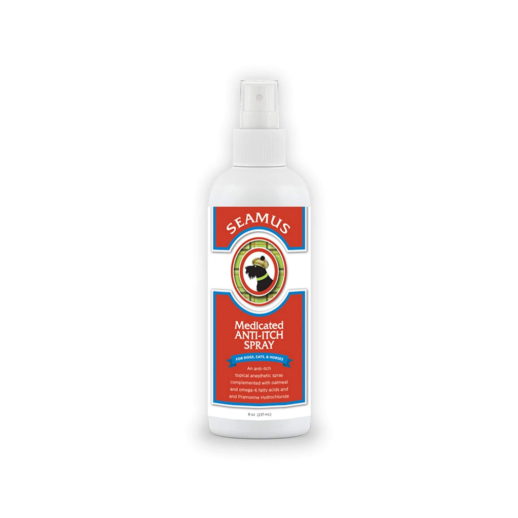 Seamus Medicated Anti Itch Spray for Dogs, Cats and Horses –Veterinarian Formula Itch Relief for Dermatitis, Dry Skin, Allergies, Minor Cuts with PRAMOXINE, Omega-6 Fatty ACIDS and COLLOIDAL Oatmeal - PawsPlanet Australia
