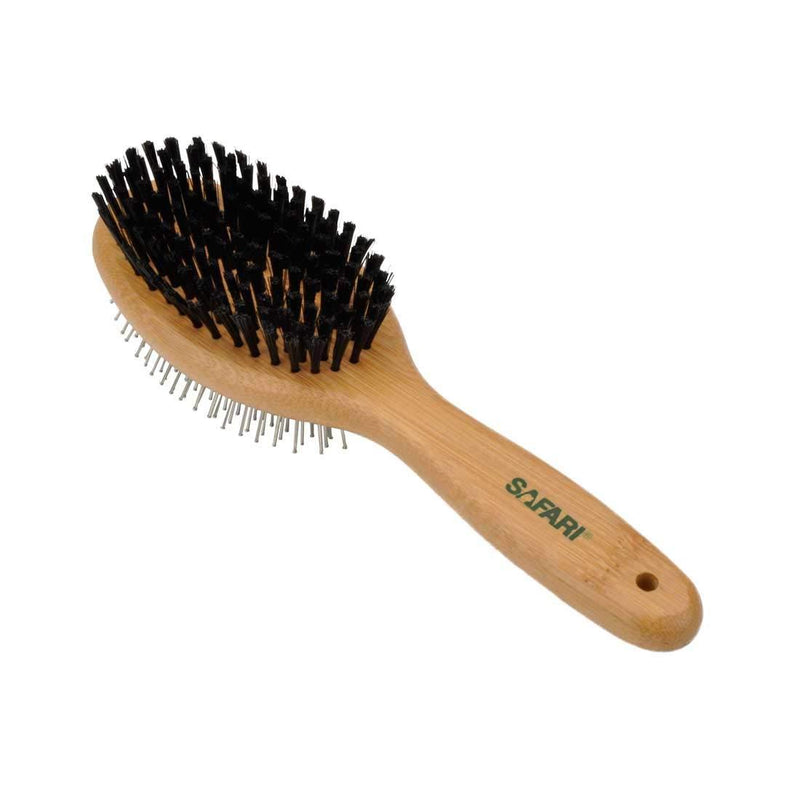 [Australia] - Safari Grooming Pin and Bristle Combo Dog Brush with Bamboo Handle, Large 