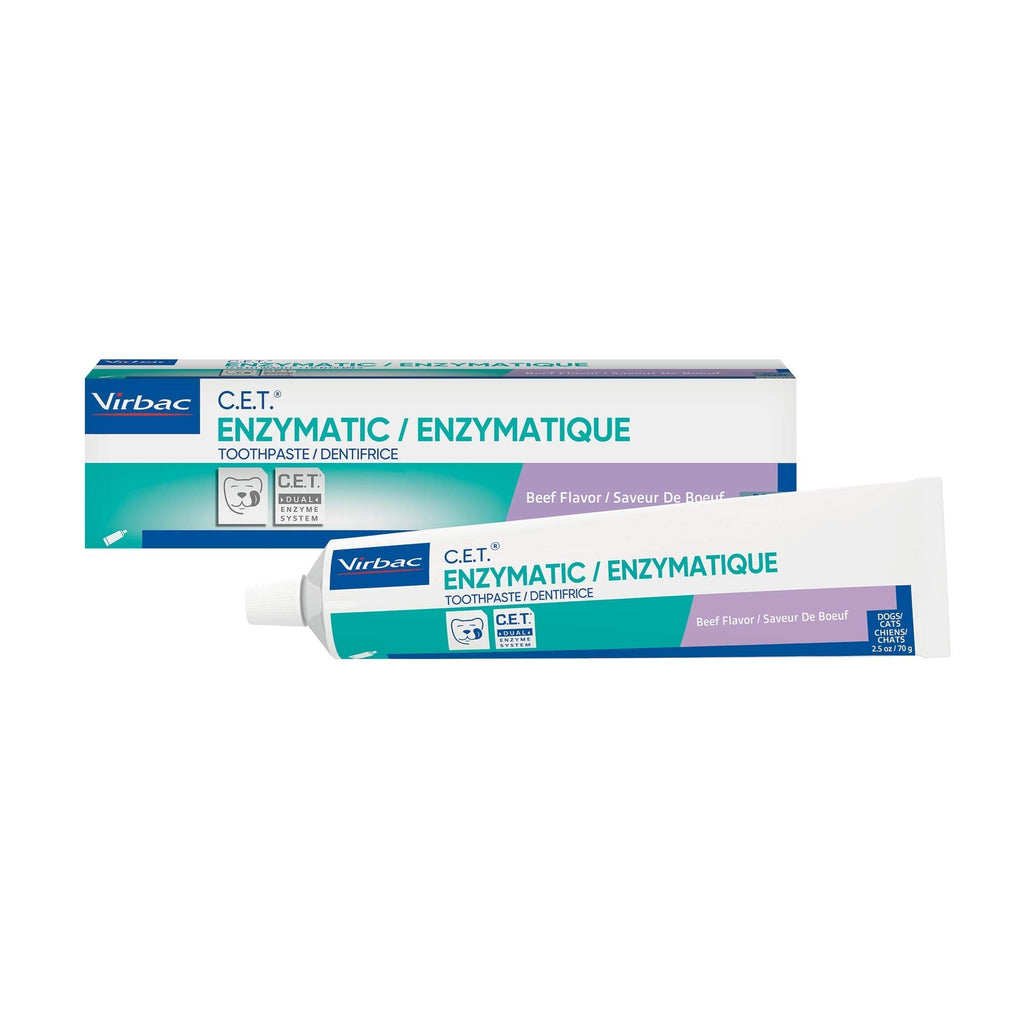 Virbac CET Enzymatic Toothpaste| Eliminates Bad Breath by Removing Plaque and Tartar Buildup | Best Pet Dental Care Toothpaste Beef - PawsPlanet Australia