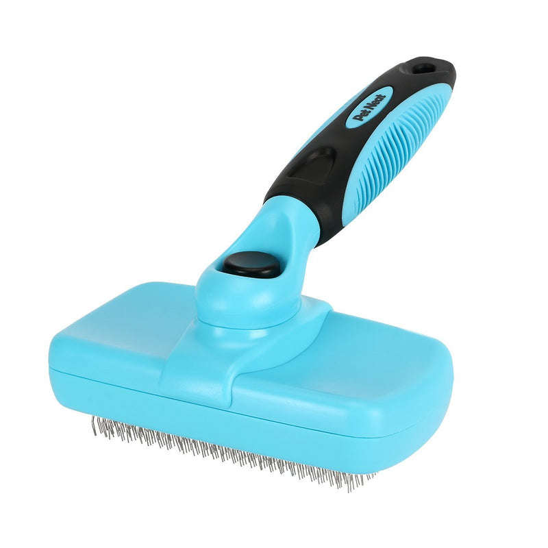 [Australia] - Pet Neat Self Cleaning Slicker Brush Effectively Reduces Shedding by Up to 95% - Professional Pet Grooming Brush for Small, Medium & Large Dogs and Cats, with Short to Long Hair Blue 