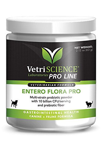 VetriScience Entero Flora Pro Powder - Multi-Strain Probiotic Supplement for Cats and Dogs - 60 Grams - PawsPlanet Australia