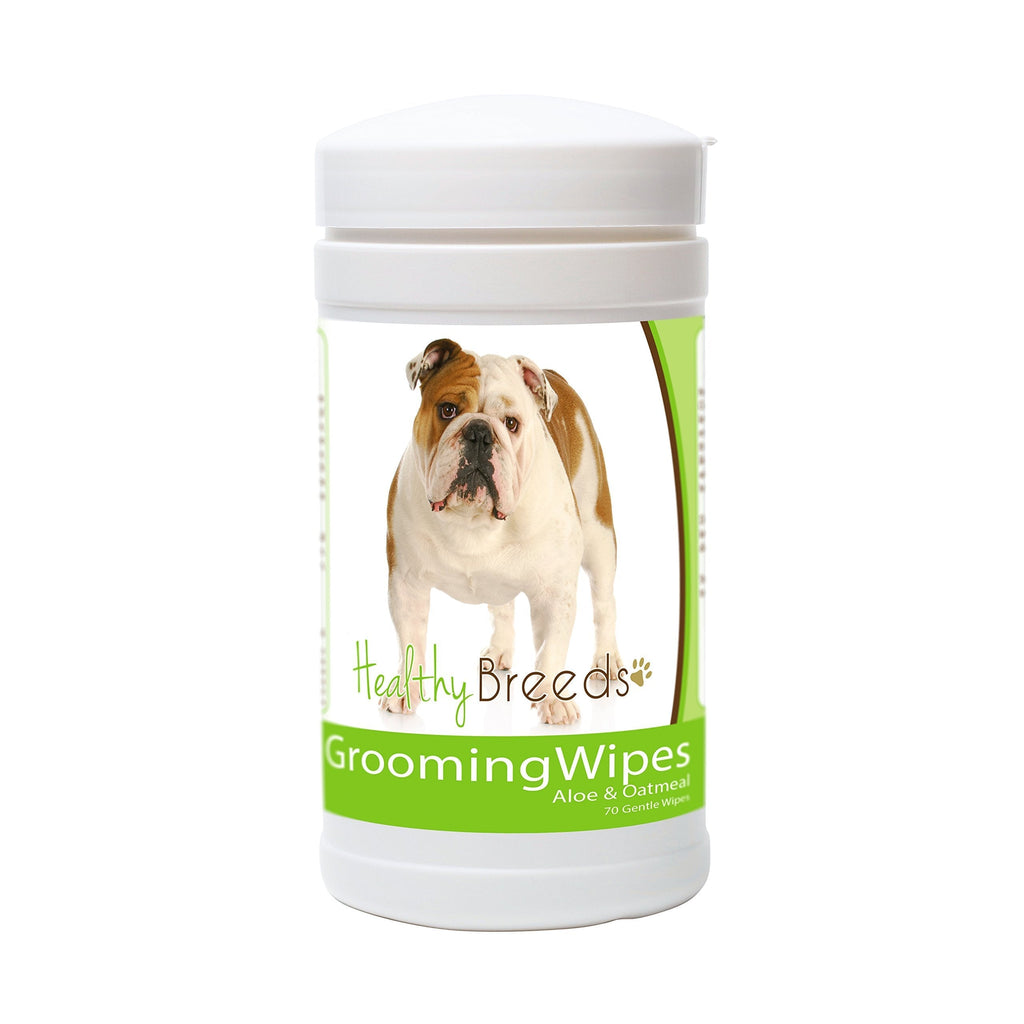 [Australia] - Healthy Breeds Dog Multipurpose Grooming Wipes with Aloe & Oatmeal - Over 200 Breeds - 70 Wipes Bulldog 