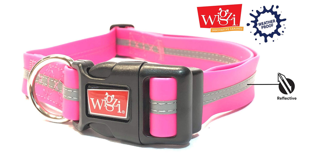 [Australia] - Wigzi Reflective Weatherproof Adjustable Collar Medium Pink 