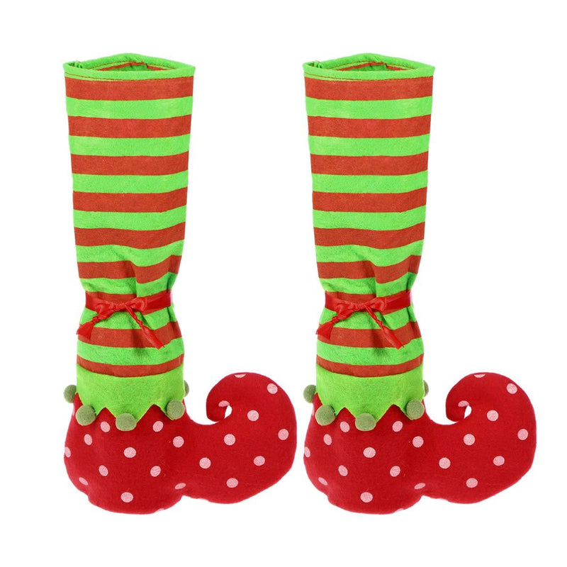 BESTOYARD 14” Christmas Elf Stuffed Legs Stuck Elf Chair Stocking Slipper - Xmas Holiday Indoor Outdoor Decoration - PawsPlanet Australia