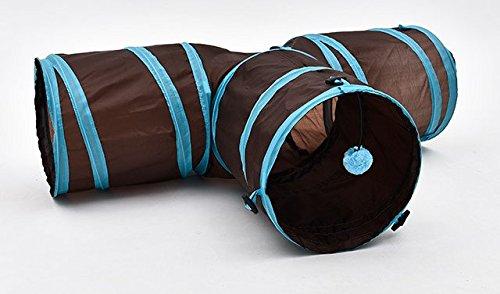 [Australia] - Cat Interactive Toys, Crinkle Tunnel Tubes 3 Way Fun Run Play Tunnels for Pets Kittens, With a Ball 