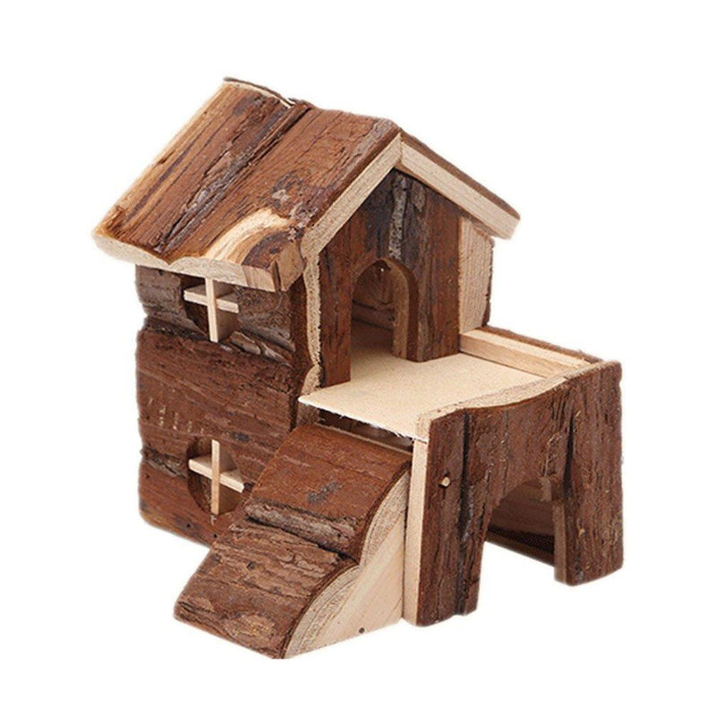 emours Natural Chewable Hamster Hideout Wooden Hut Play House, Small - PawsPlanet Australia