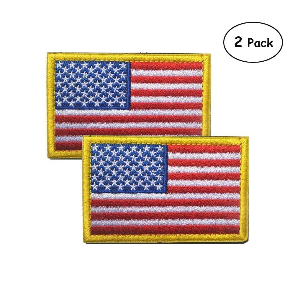 [Australia] - Ultrafun Service Dog Hook & Loop Fastening Tape Patch for Pet Harness Vest - 2 X 3 Inches - Set of 2 (USA Flag) 