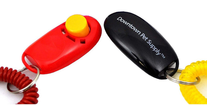 [Australia] - Downtown Pet Supply Big Button clicker with Wrist Band for Clicker Training - Click and Train Dog, cat, Horse, Pets (2 Pack) 