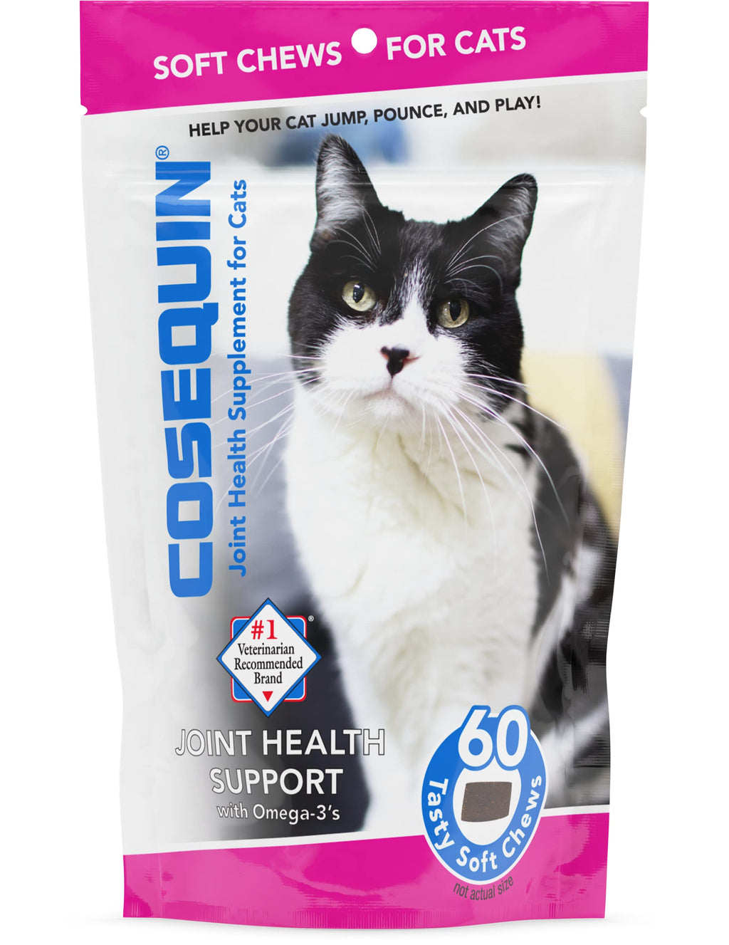 Nutramax Cosequin Joint Health Supplement for Cats - With Glucosamine, Chondroitin, and Omega-3, 60 Soft Chews - PawsPlanet Australia