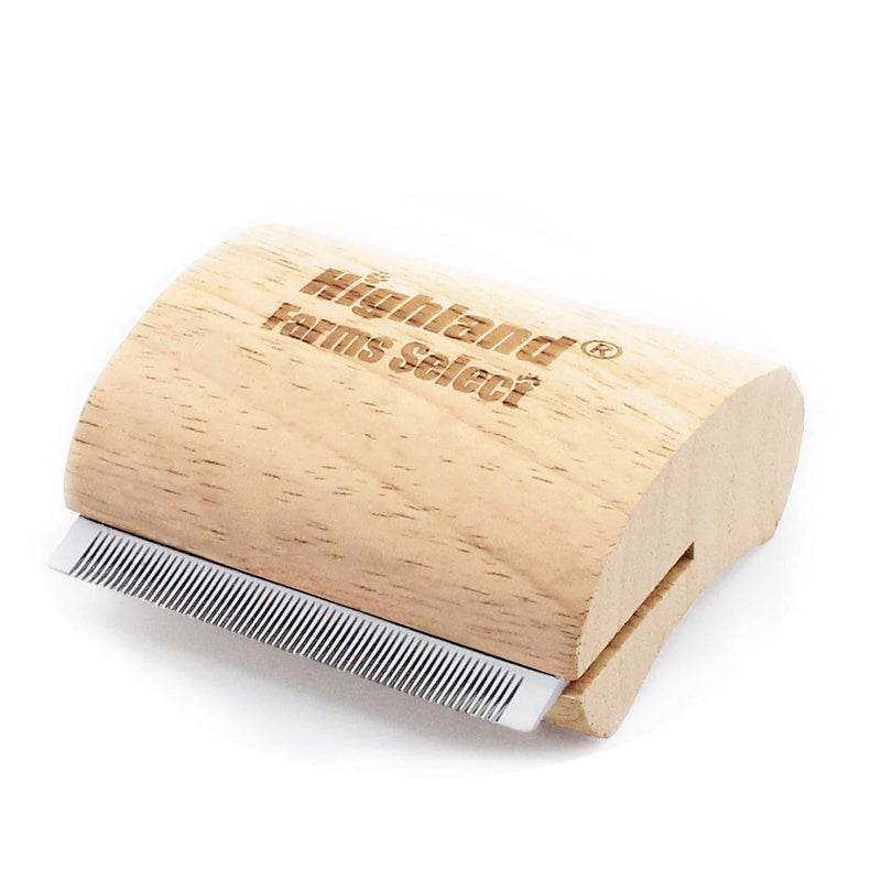 Highland Farms Select Deshedding Grooming Tool for Dogs, Cats & Horses, Ergonomic Design Wood Groom Brush, Professional Pet Groomer, Painlessly Remove for Short & Long Hair, Fur & Dirt S - PawsPlanet Australia