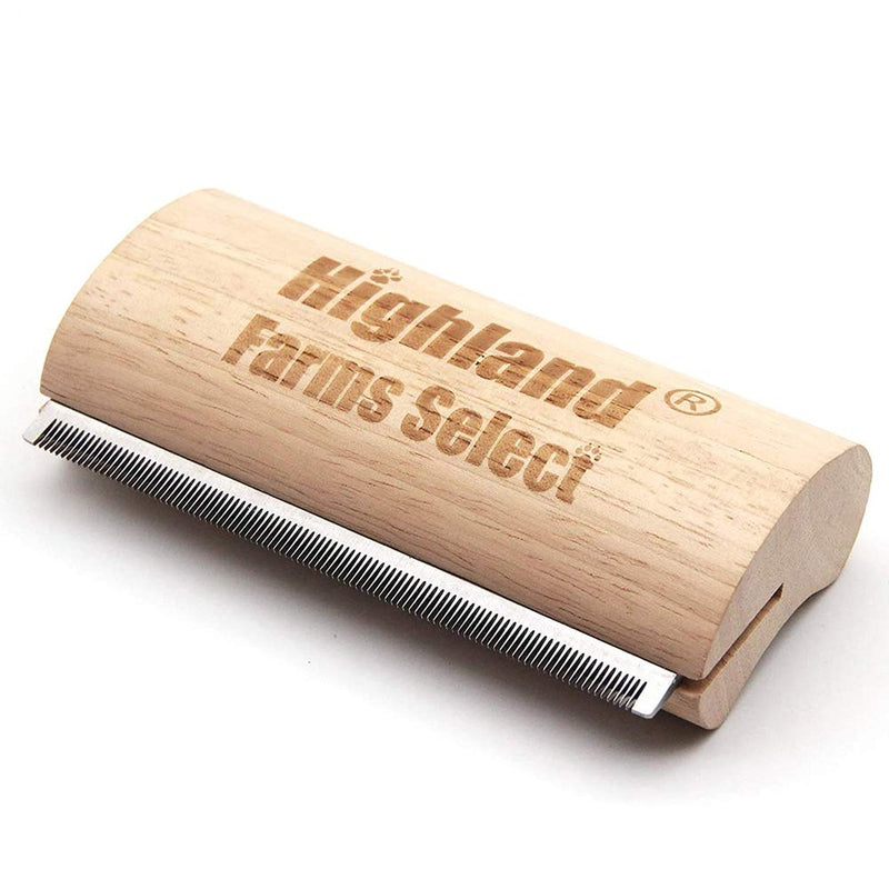 Highland Farms Select Deshedding Grooming Tool for Dogs, Cats & Horses, Ergonomic Design Wood Groom Brush, Professional Pet Groomer, Painlessly Remove for Short & Long Hair, Fur & Dirt L - PawsPlanet Australia