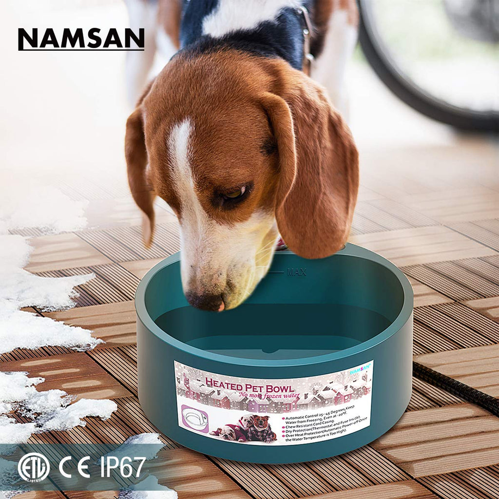 [Australia] - Namsan Heated Pet Bowl Outdoor Dog Thermal-Bowl Provide Drinkable Water in Sub-Freezing Temperature for Cat, Chicken, Squirrels Heated Water Bowl 