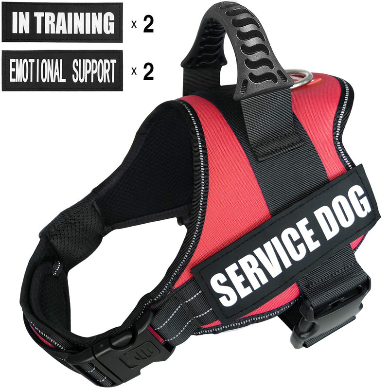 [Australia] - FAYOGOO Dog Vest Harness for Service Dogs, Comfortable Padded Dog Training Vest with Reflective Removable Dog Patches and Handle for Large Medium Small Dogs M: Girth 24-32" Neck 20-26" 