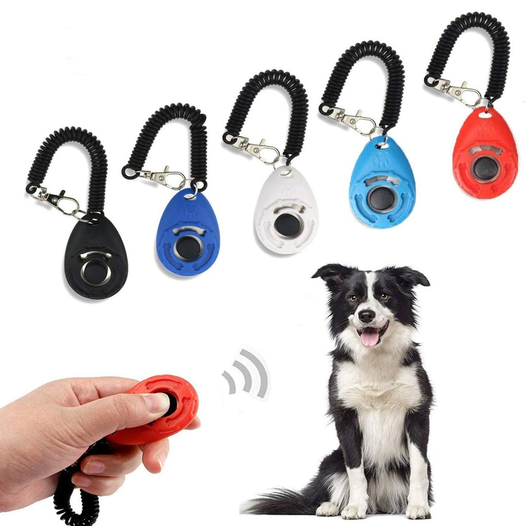 Ewolee Pet Training Clicker, 5 Pcs Dog Clicker with Wrist Band Big Button, Dog Training Clicker Set for Training Dog, Cat, Horse and Other Pets - PawsPlanet Australia