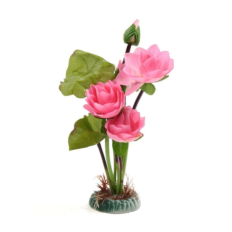 [Australia] - uxcell Plastic Flower Plant Aquarium Fishbowl Landscape Decorative Ornament w/Stand Pink 