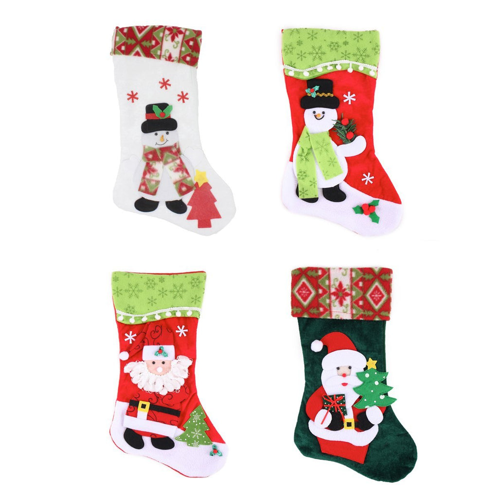 Joiedomi Pack of 4 18" 3D Plush Christmas Stockings for Christmas Decorations - PawsPlanet Australia