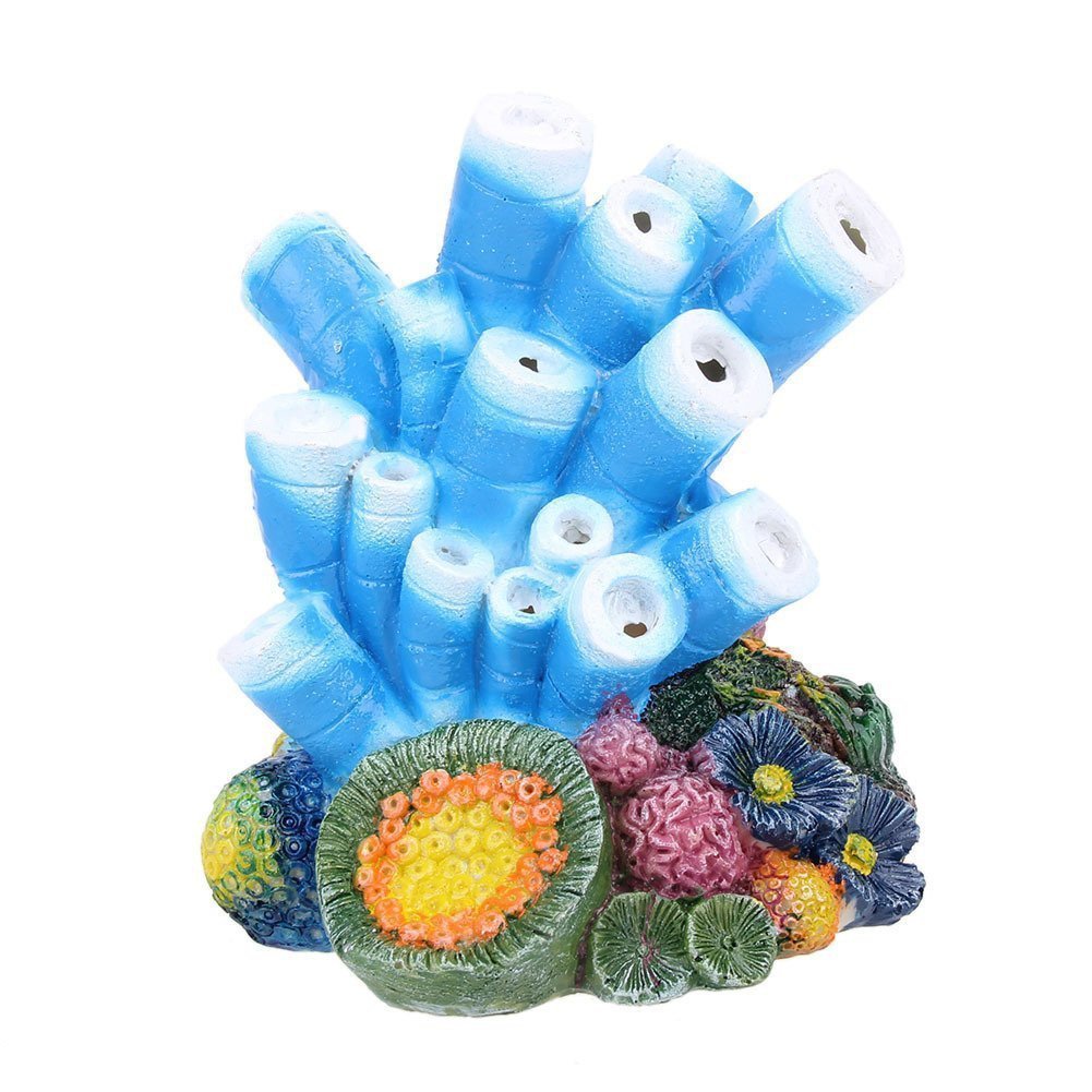 Aquarium Decor Air Bubble Stone Blue Coral Starfish Oxygen Pump Resin Crafts for Aquarium Fish Tank Ornament Decoration - PawsPlanet Australia