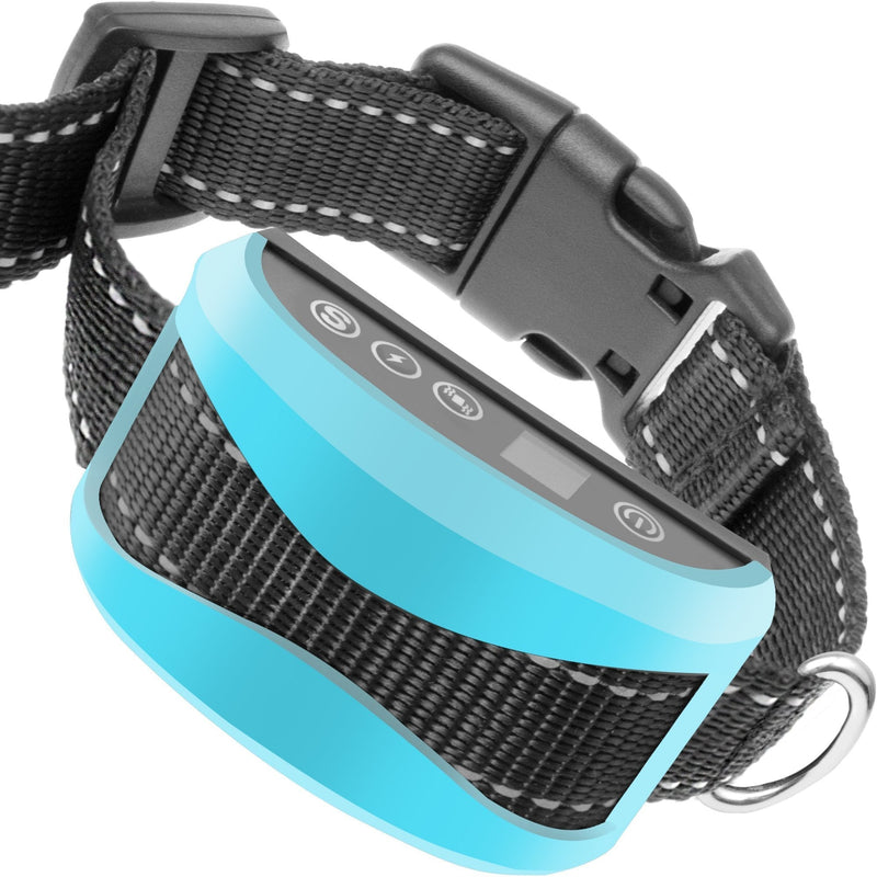 [Australia] - TIFTAF Bark Collar - Harmless and Humane - Anti Barking Control Device Train Your Pet. Safe for Large Medium and Small Dog Rechargeable Rainproof Lightweight Blue 