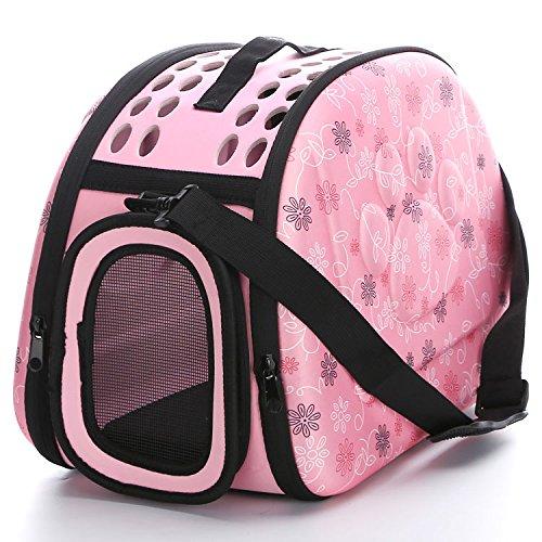 [Australia] - Foldable Pet Dog Cat Carrier Cage Collapsible Travel Kennel - Portable Pet Carrier Outdoor Shoulder Bag for Puppy Kitty Small Medium Animal Bunny Ferrets Transport Carry Pink 