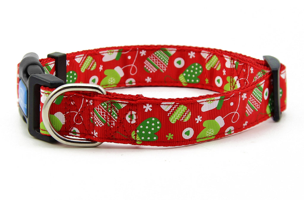 [Australia] - BIG SMILE PAW Nylon Dog Collar Adjustable,Christmas/Winter Theme L 