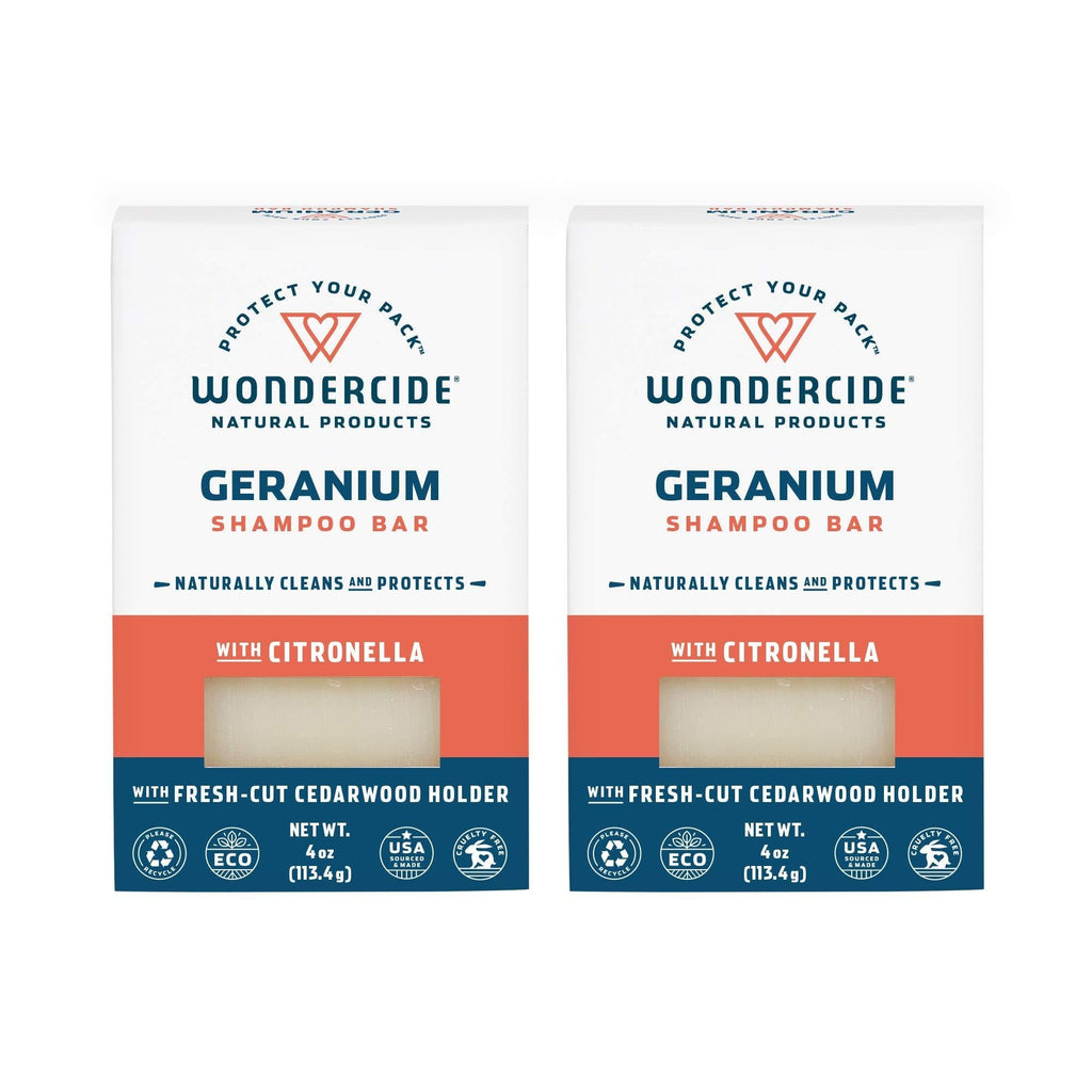 [Australia] - Wondercide Natural Flea & Tick Shampoo Bar for Dogs & Cats — Kills & Repels Fleas — Geranium 4oz Bar 2 Count 